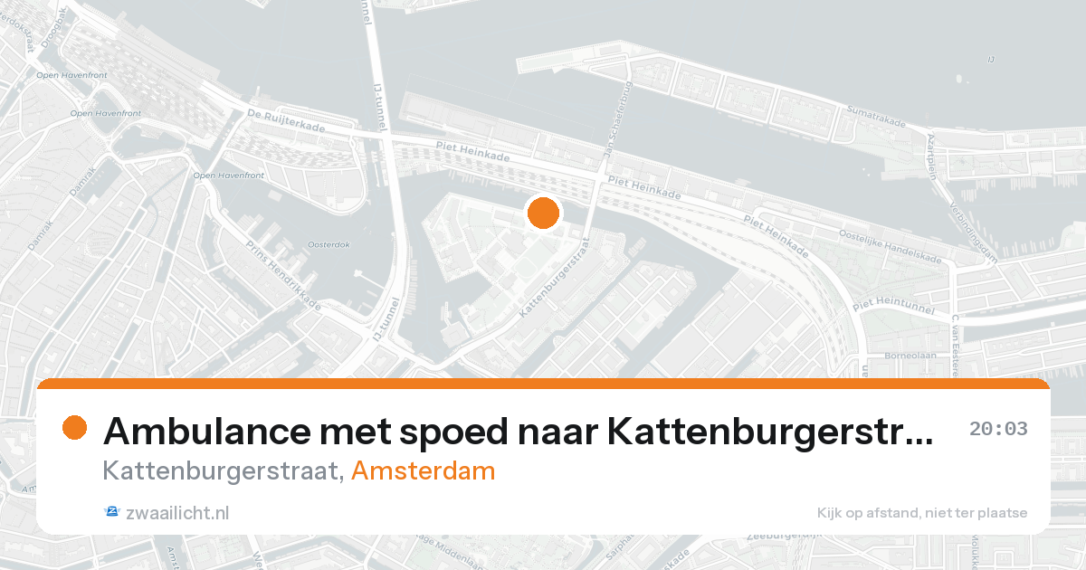 Ambulance met spoed naar Kattenburgerstraat in Amsterdam — 23 aug 2026