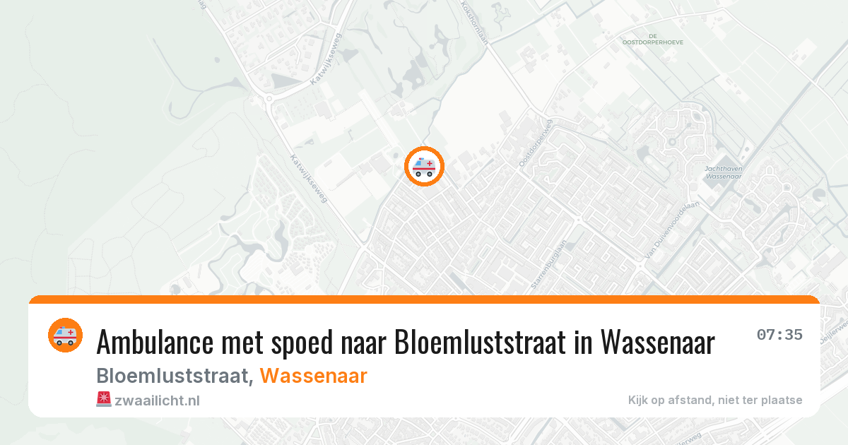 Ambulance met spoed naar Bloemluststraat in Wassenaar — 20 mei 2026