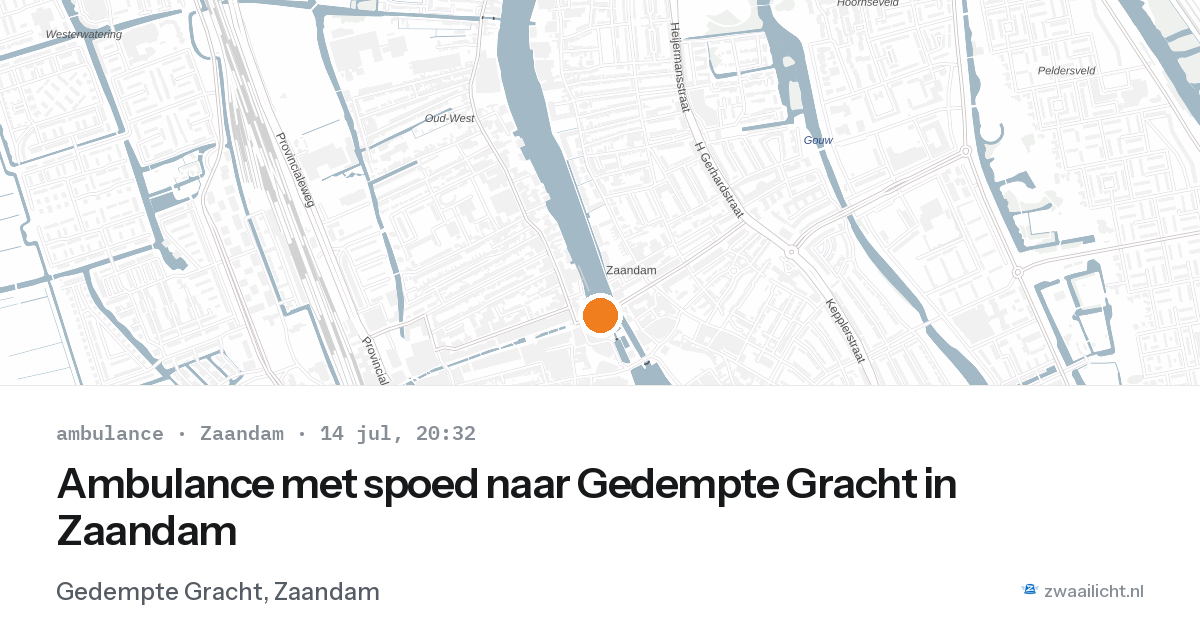 Ambulance met spoed naar Gedempte Gracht in Zaandam — 14 jul 2026