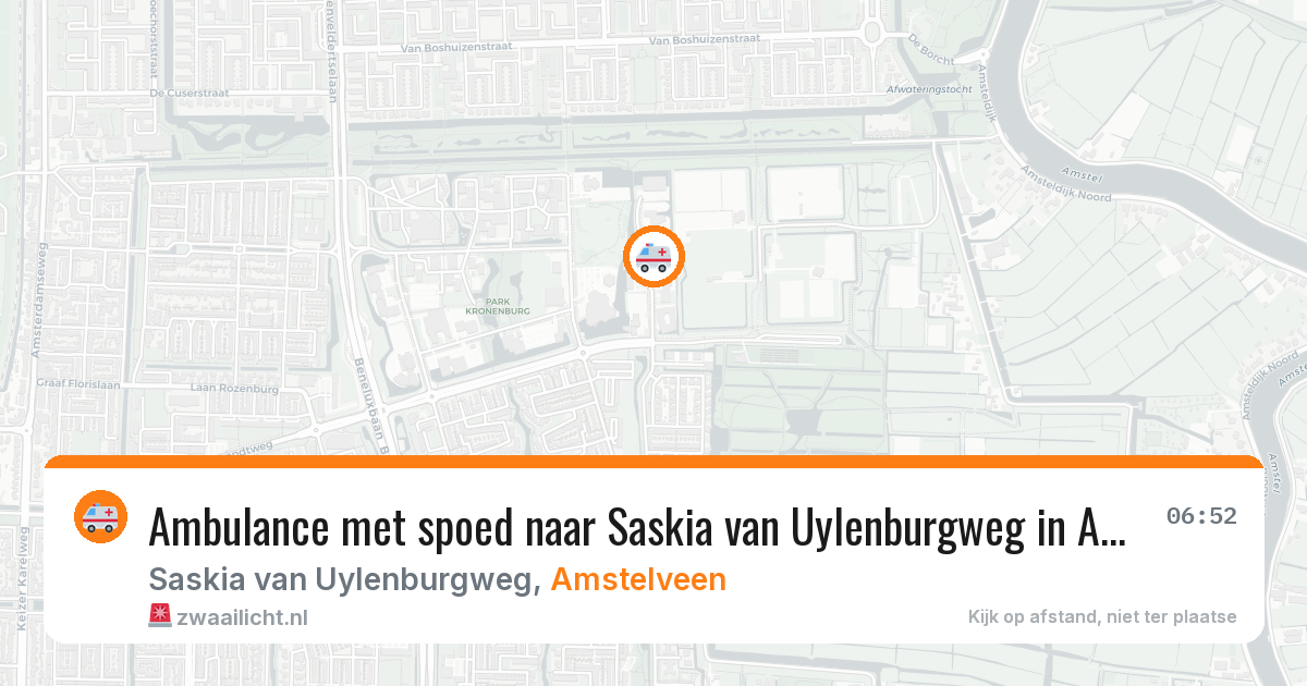 Ambulance met spoed naar Saskia van Uylenburgweg in Amstelveen — 11 mei 2026