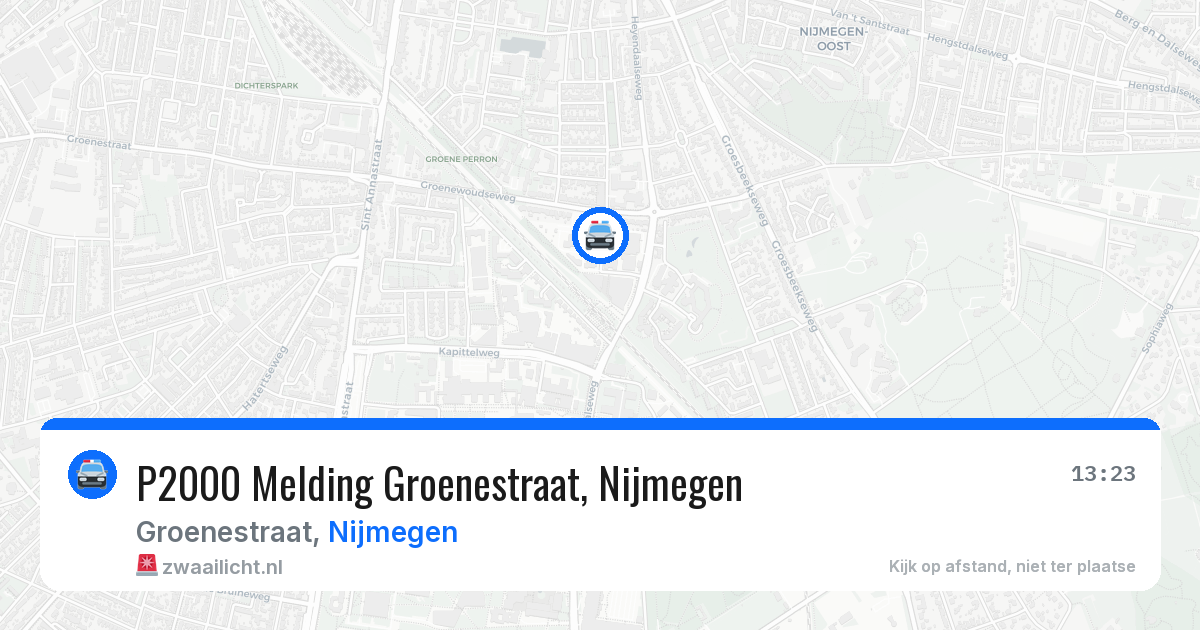 P2000 Melding Groenestraat, Nijmegen — 27 feb 2026