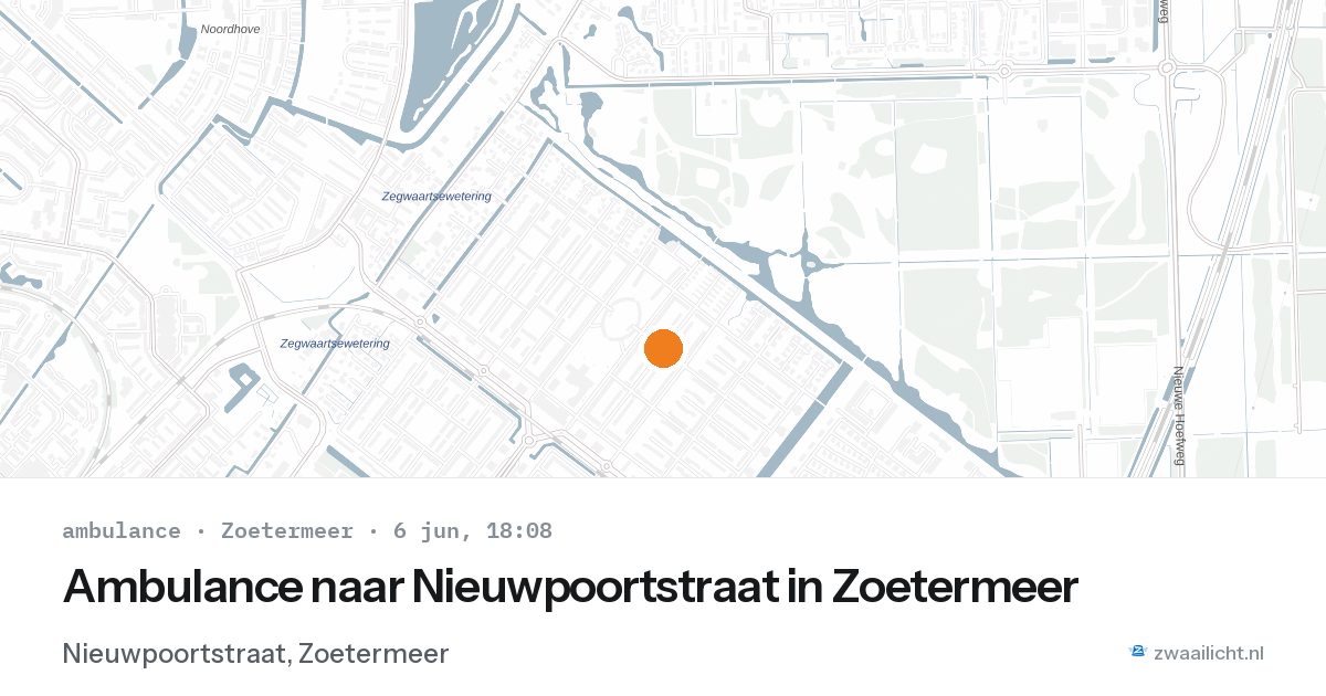 Ambulance naar Nieuwpoortstraat in Zoetermeer — 6 jun 2026