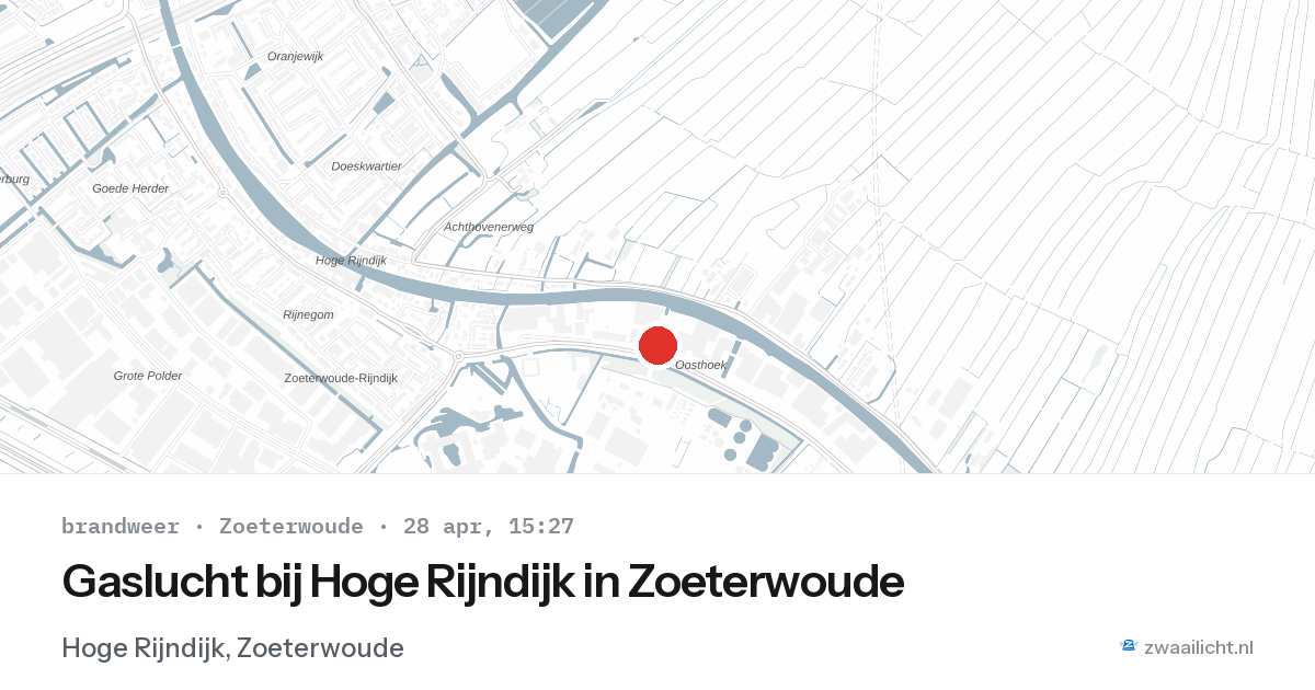 Gaslucht bij Hoge Rijndijk in Zoeterwoude — 28 apr 2026