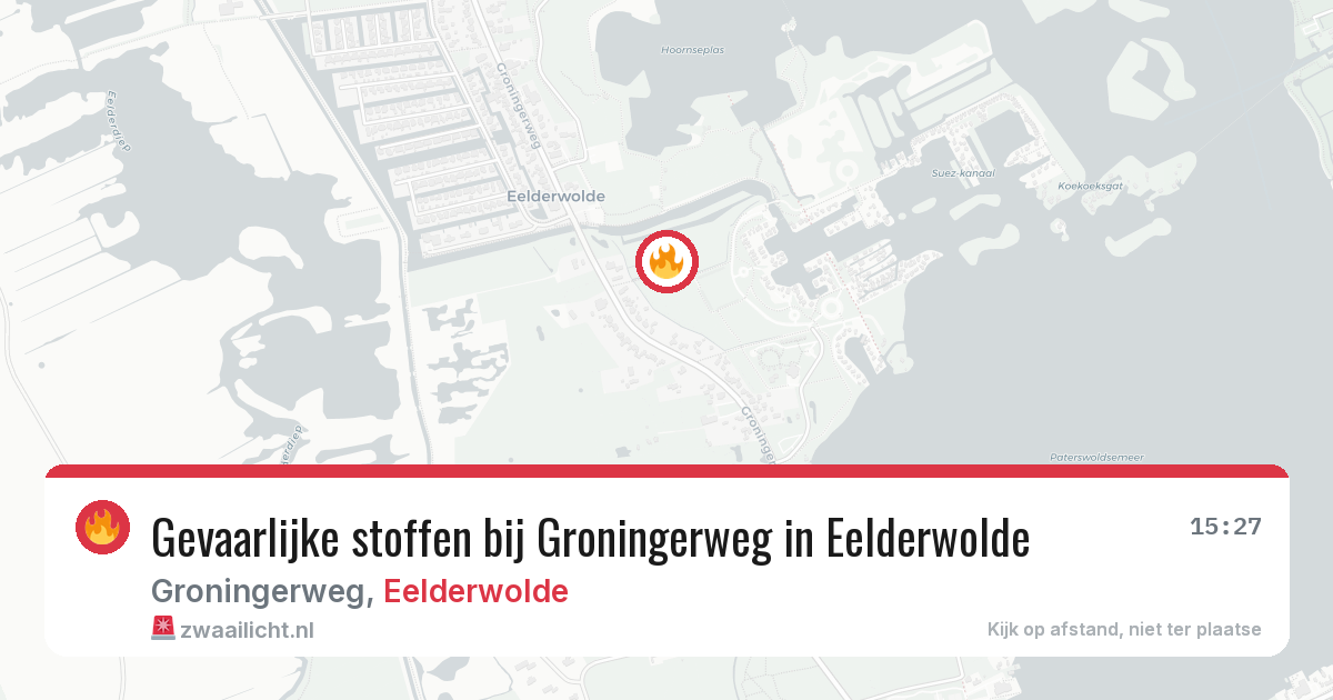 Gevaarlijke stoffen bij Groningerweg in Eelderwolde — 6 aug 2026