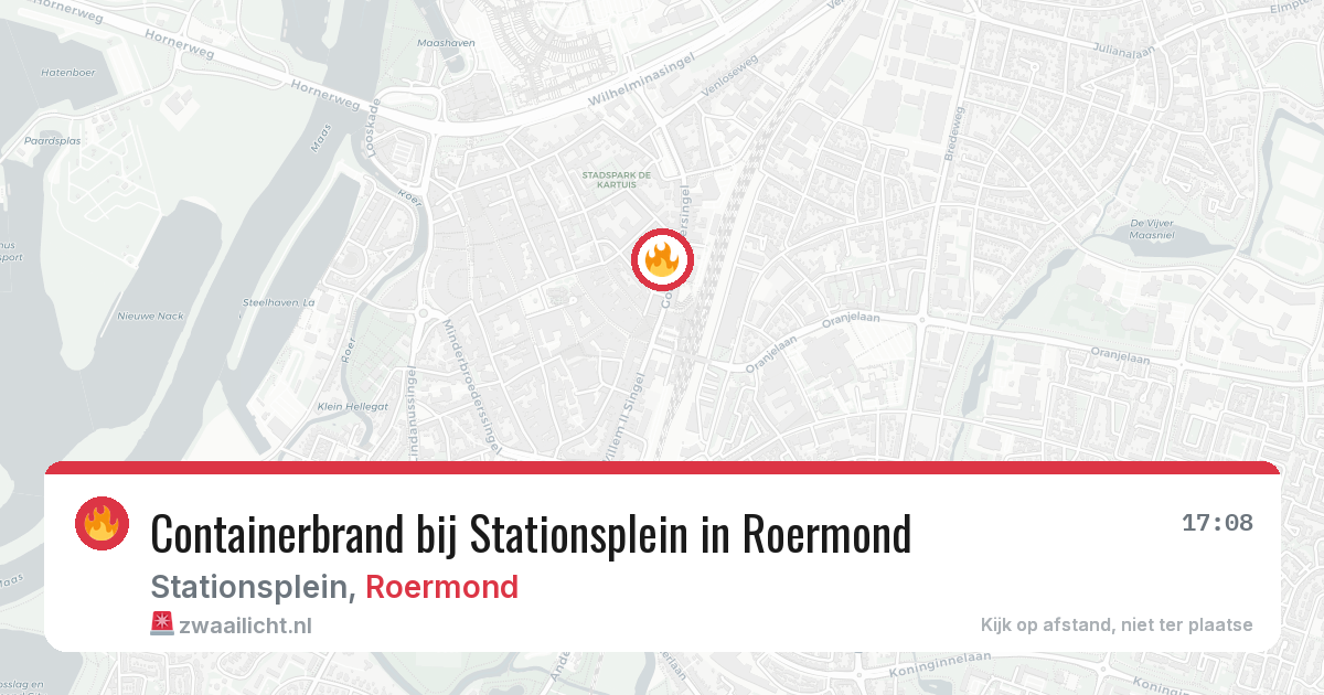 Containerbrand bij Stationsplein in Roermond — 19 jun 2026