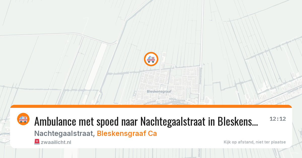 Ambulance met spoed naar Nachtegaalstraat in Bleskensgraaf Ca — 5 aug 2026
