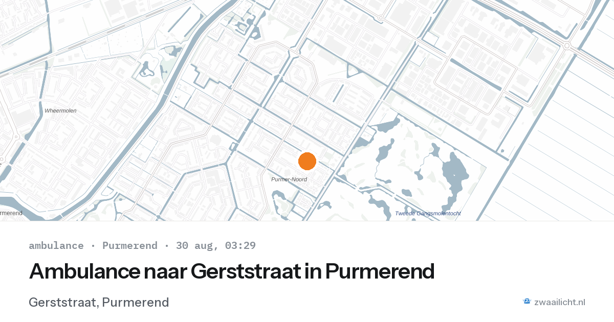 Ambulance naar Gerststraat in Purmerend — 30 aug 2026