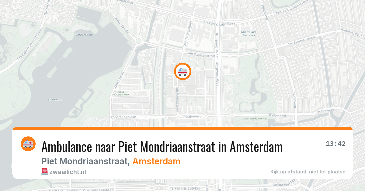 Ambulance naar Piet Mondriaanstraat in Amsterdam — 19 mei 2026