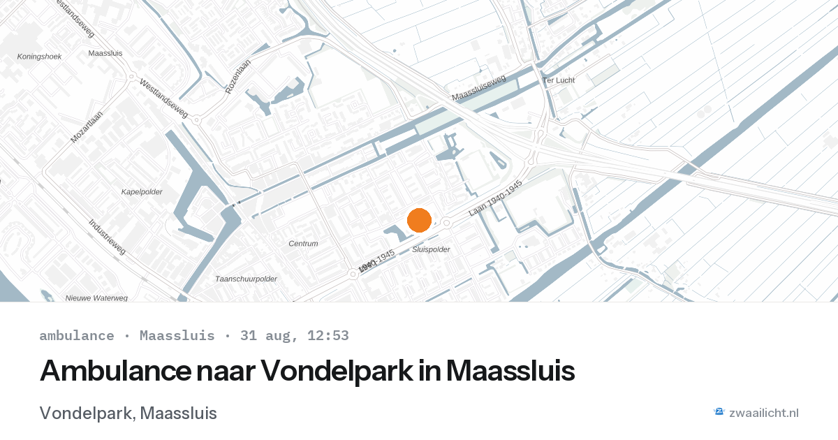 Ambulance naar Vondelpark in Maassluis — 31 aug 2026