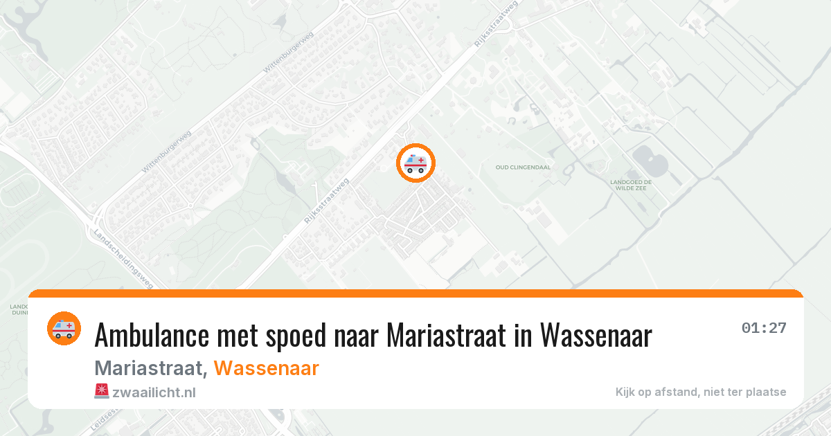 Ambulance met spoed naar Mariastraat in Wassenaar — 29 mrt 2026