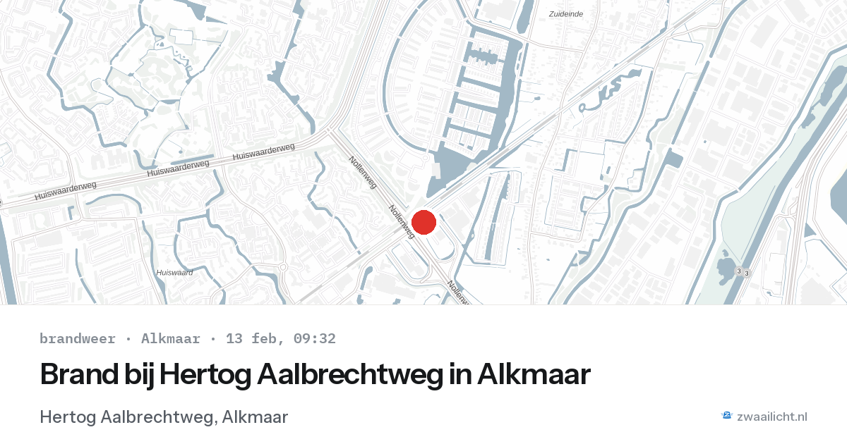 Brand bij Hertog Aalbrechtweg in Alkmaar — 13 feb 2026