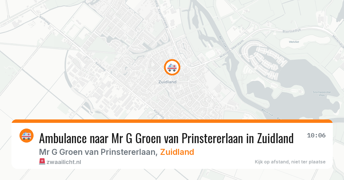 Ambulance naar Mr G Groen van Prinstererlaan in Zuidland — 18 jun 2026