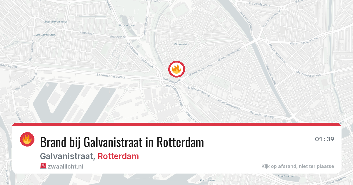 Brand bij Galvanistraat in Rotterdam — 29 mrt 2026