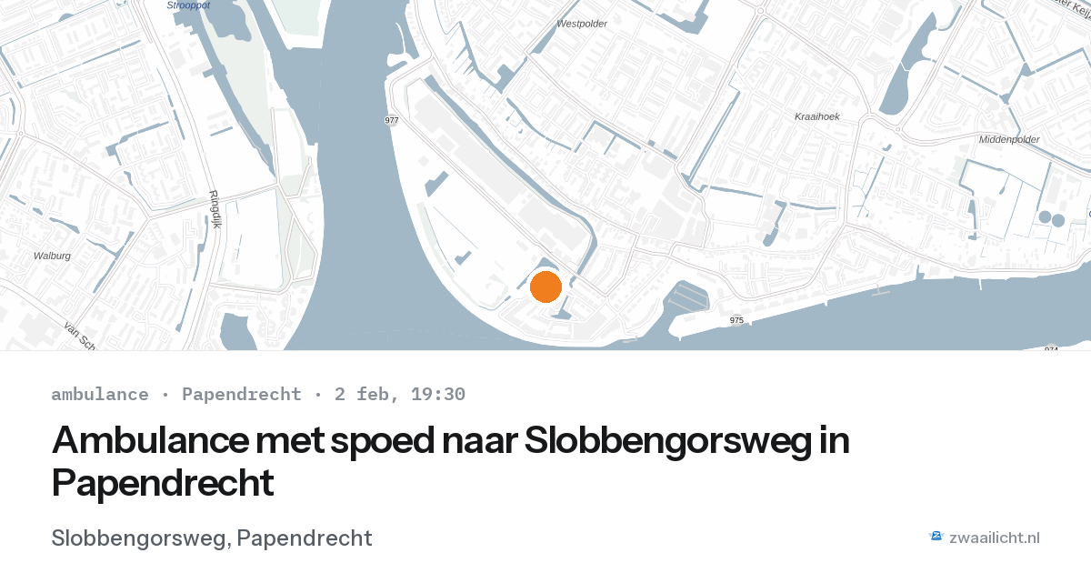 Ambulance met spoed naar Slobbengorsweg in Papendrecht — 2 feb 2026