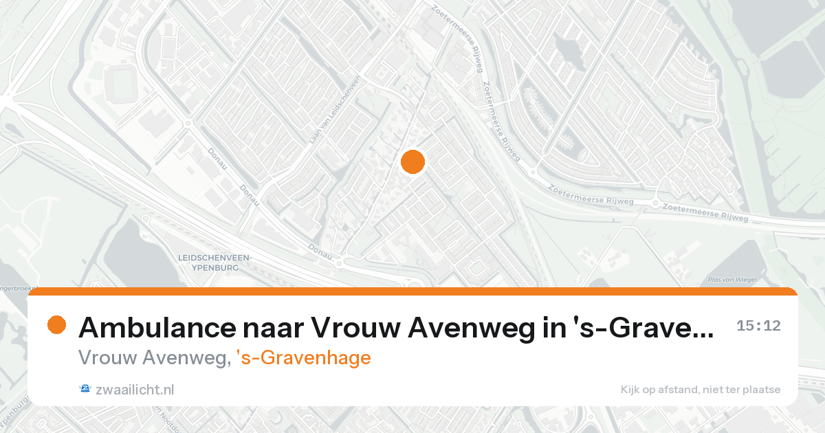 Ambulance naar Vrouw Avenweg in 's-Gravenhage — 24 aug 2026