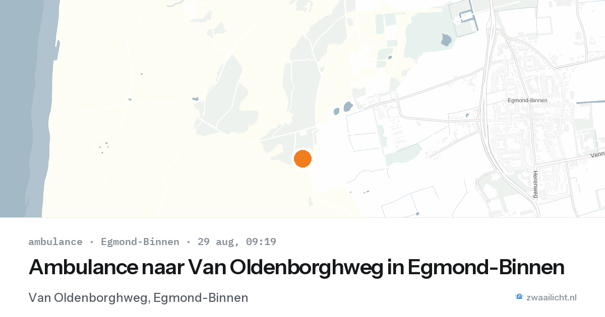 Ambulance naar Van Oldenborghweg in Egmond-Binnen — 29 aug 2026