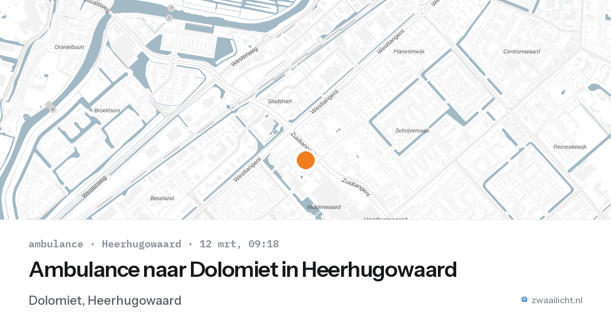 Ambulance naar Dolomiet in Heerhugowaard — 12 mrt 2026