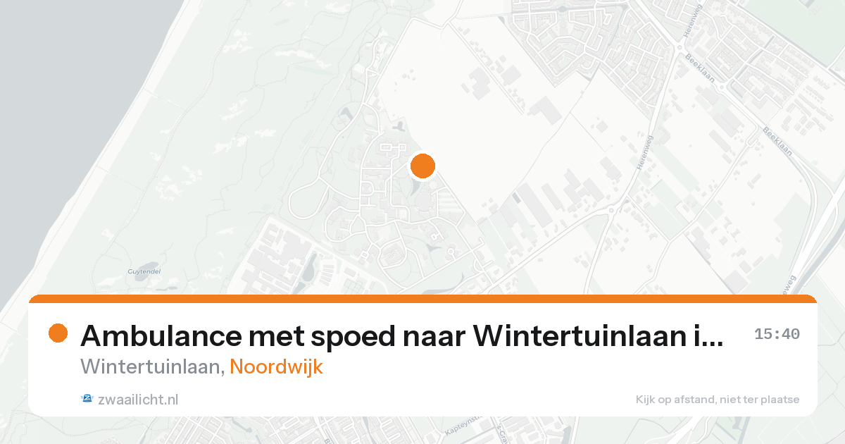Ambulance met spoed naar Wintertuinlaan in Noordwijk — 21 aug 2026