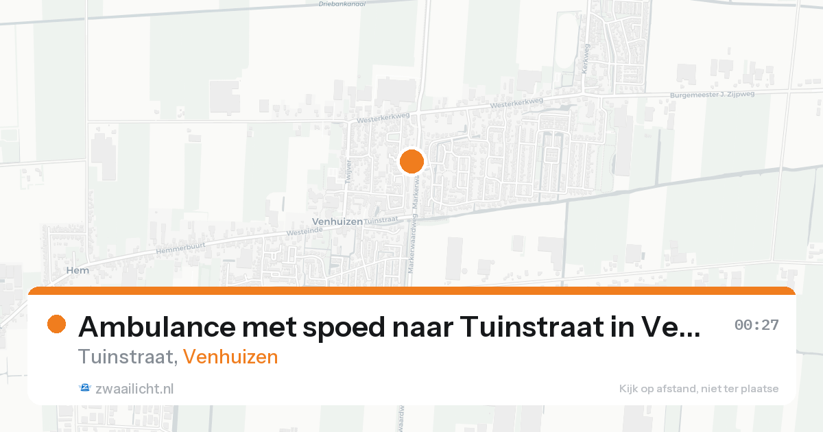 Ambulance met spoed naar Tuinstraat in Venhuizen — 23 mei 2026