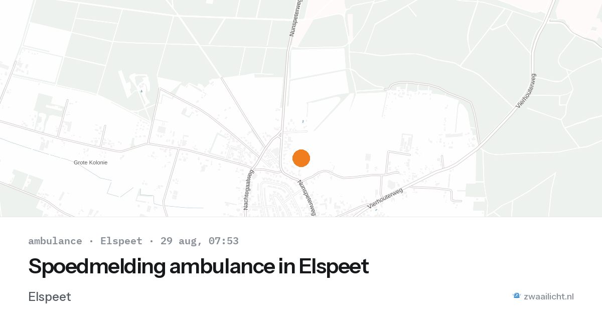 Spoedmelding ambulance in Elspeet — 29 aug 2026