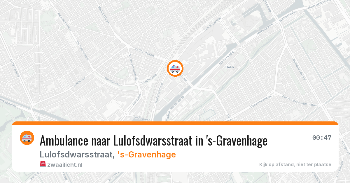 Ambulance naar Lulofsdwarsstraat in 's-Gravenhage — 25 feb 2026