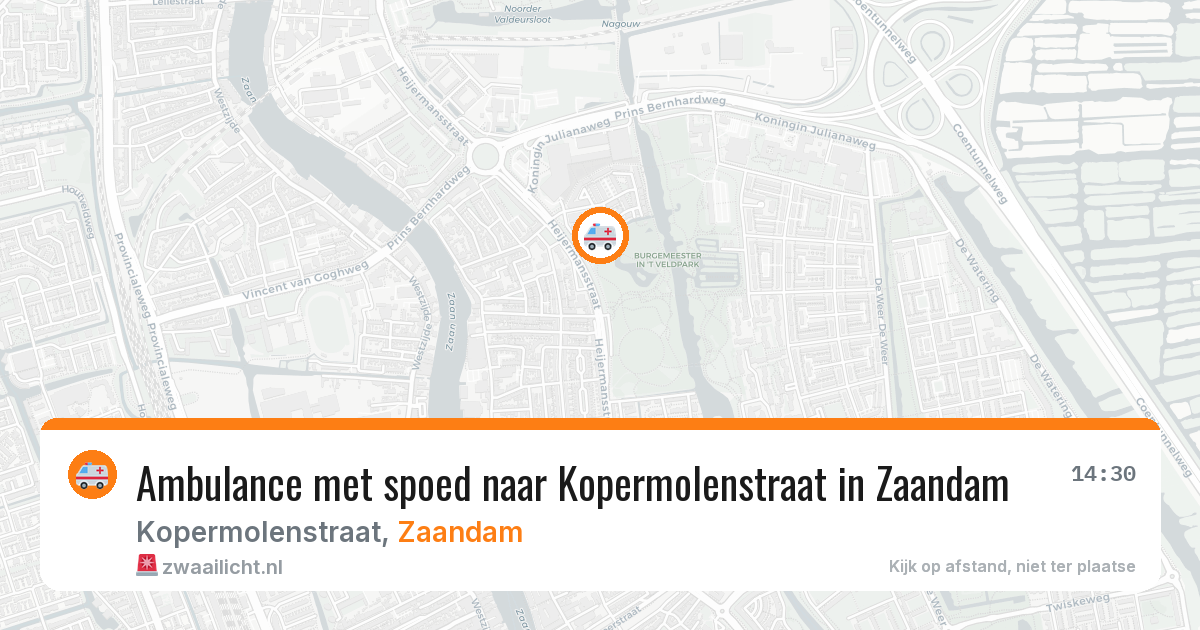 Ambulance met spoed naar Kopermolenstraat in Zaandam — 2 jul 2026
