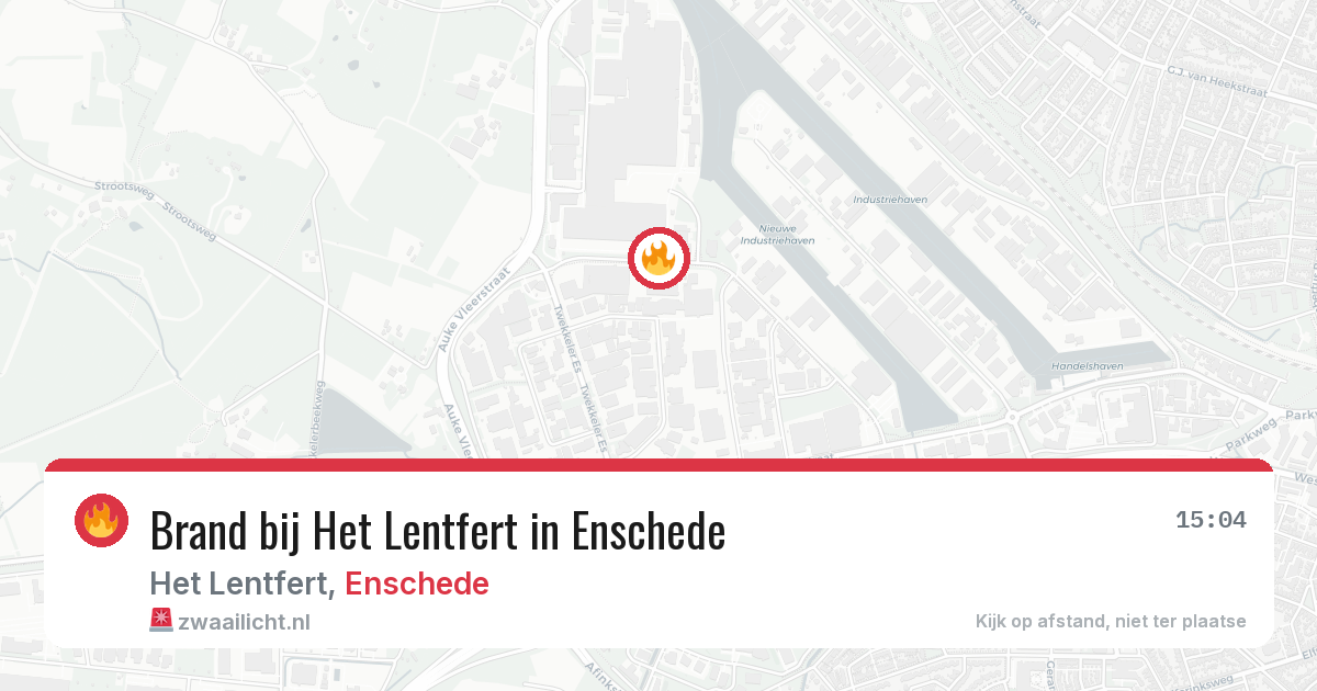 Brand bij Het Lentfert in Enschede — 20 mrt 2026