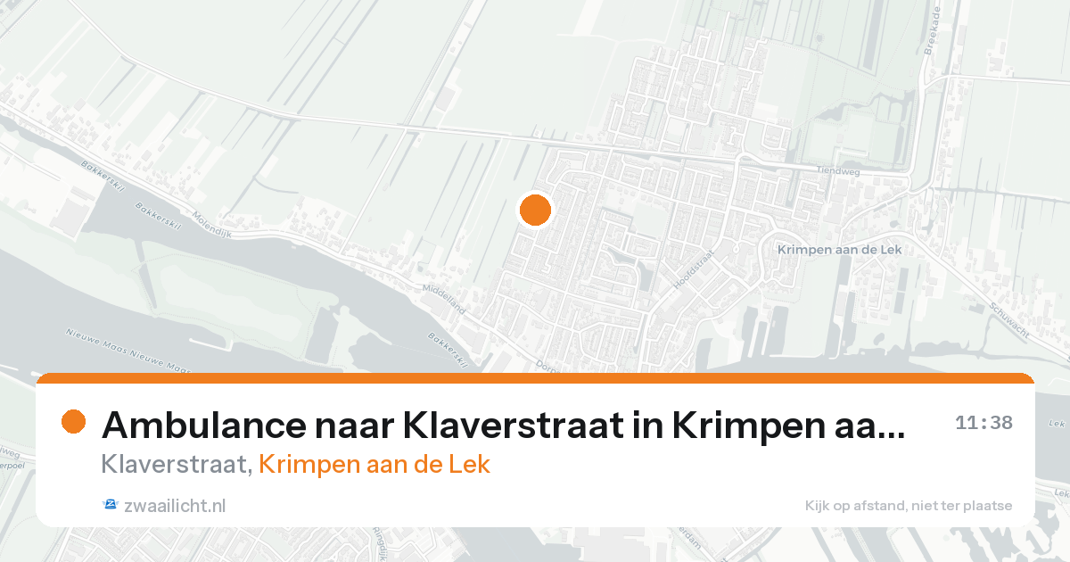 Ambulance naar Klaverstraat in Krimpen aan de Lek — 16 aug 2026
