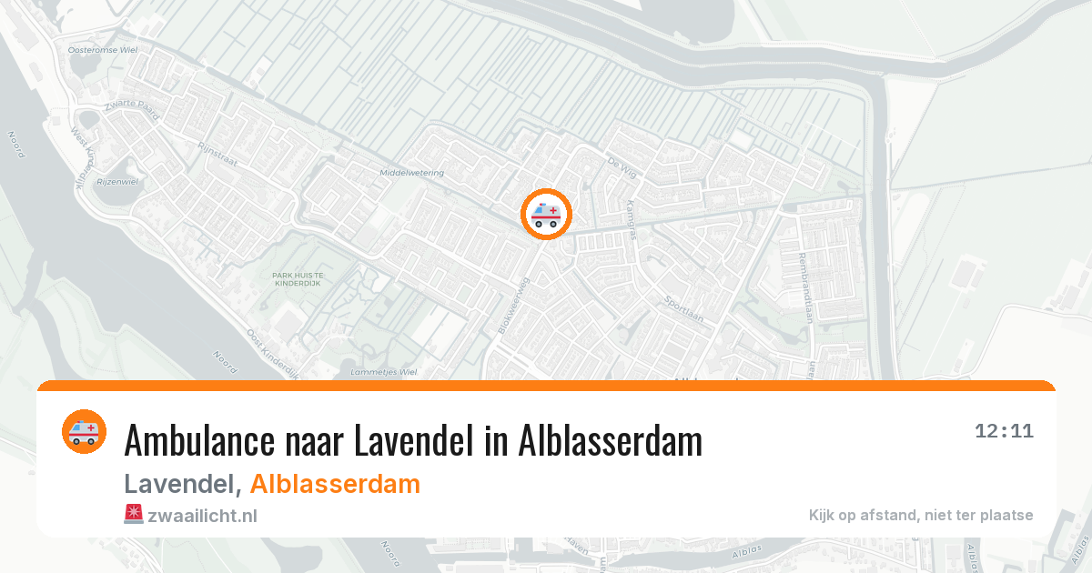 Ambulance naar Lavendel in Alblasserdam — 14 aug 2026