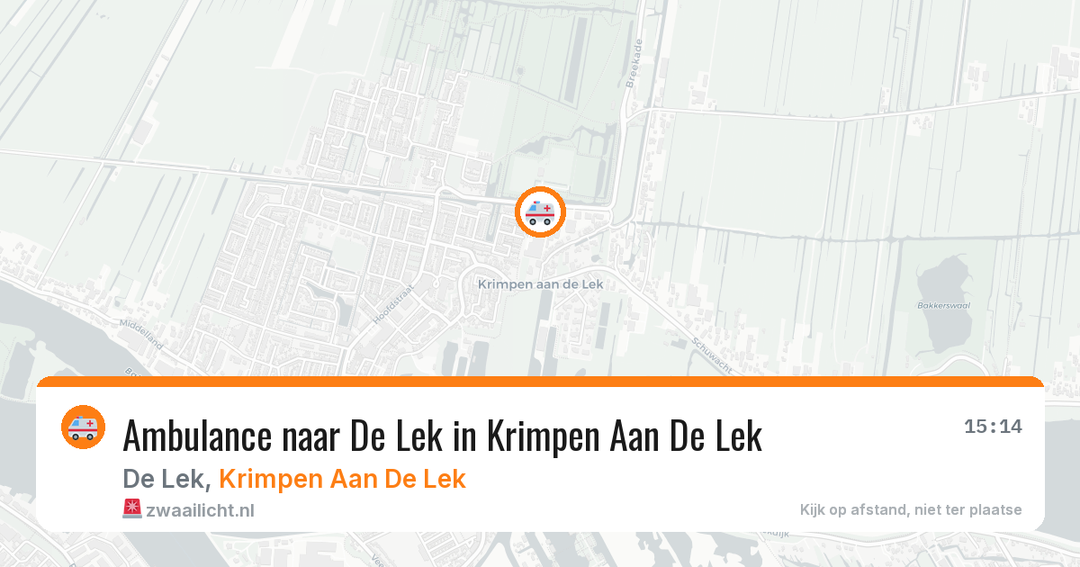 Ambulance naar De Lek in Krimpen Aan De Lek — 17 jun 2026