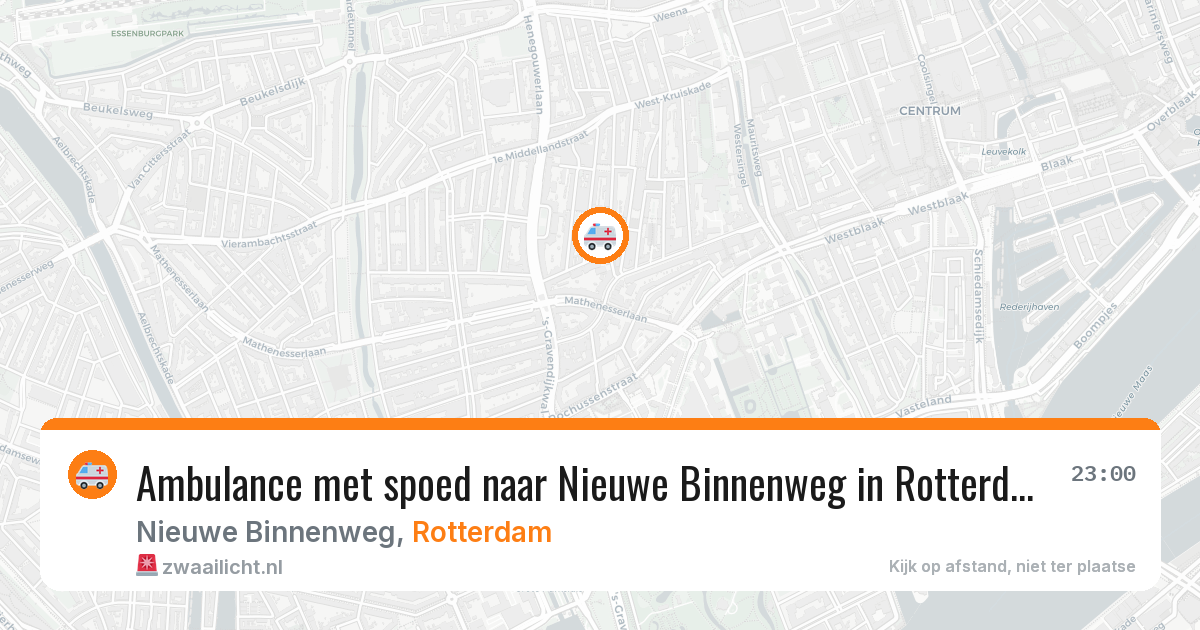 Ambulance met spoed naar Nieuwe Binnenweg in Rotterdam — 1 apr 2026