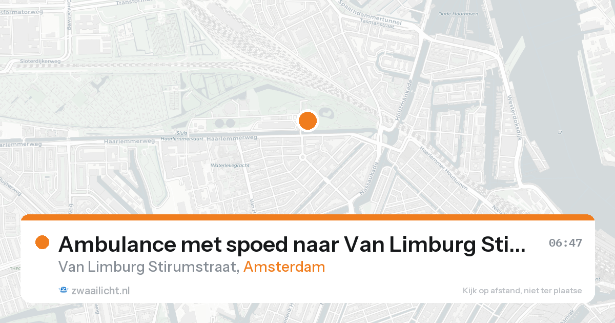 Ambulance met spoed naar Van Limburg Stirumstraat in Amsterdam — 24 aug 2026