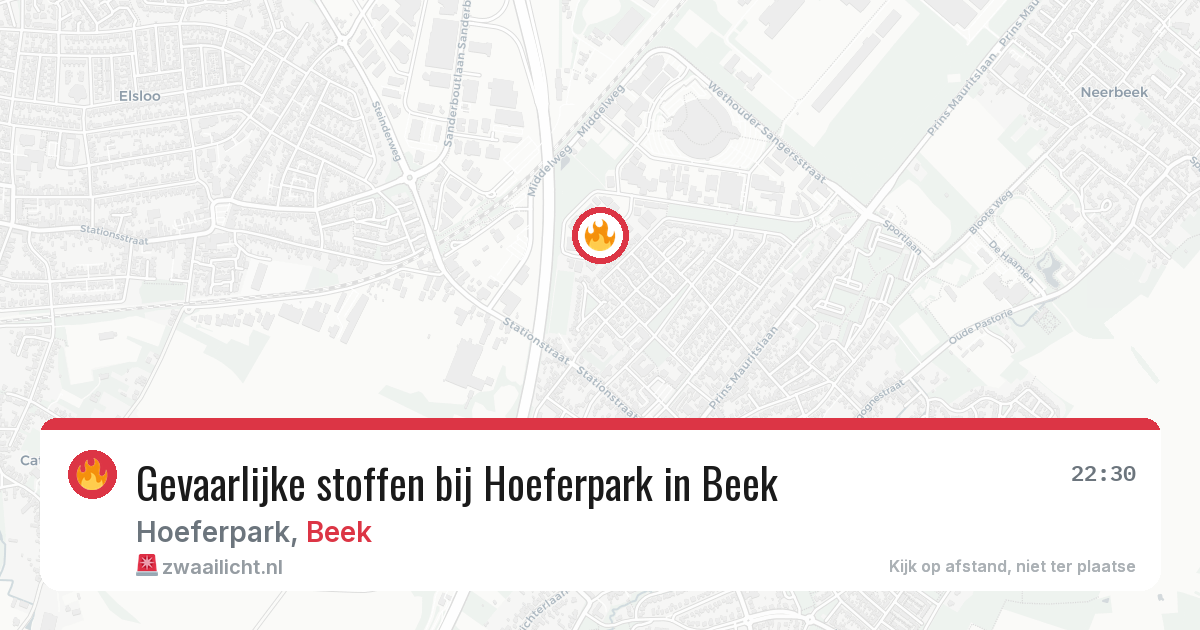 Gevaarlijke stoffen bij Hoeferpark in Beek — 29 jul 2026