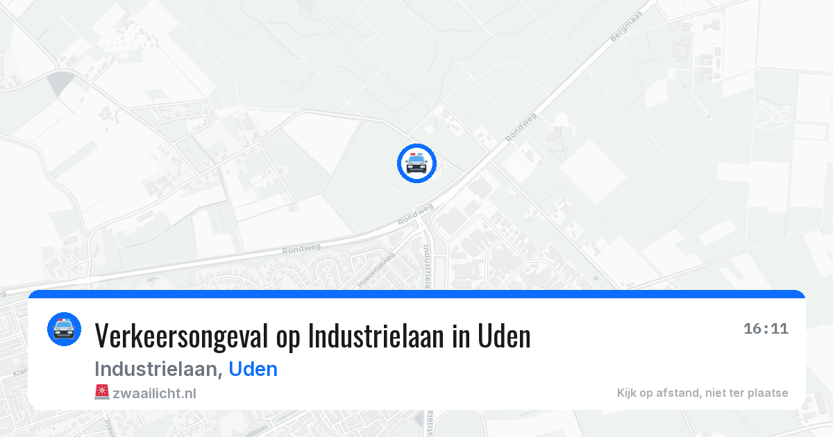Verkeersongeval op Industrielaan in Uden — 17 jul 2026