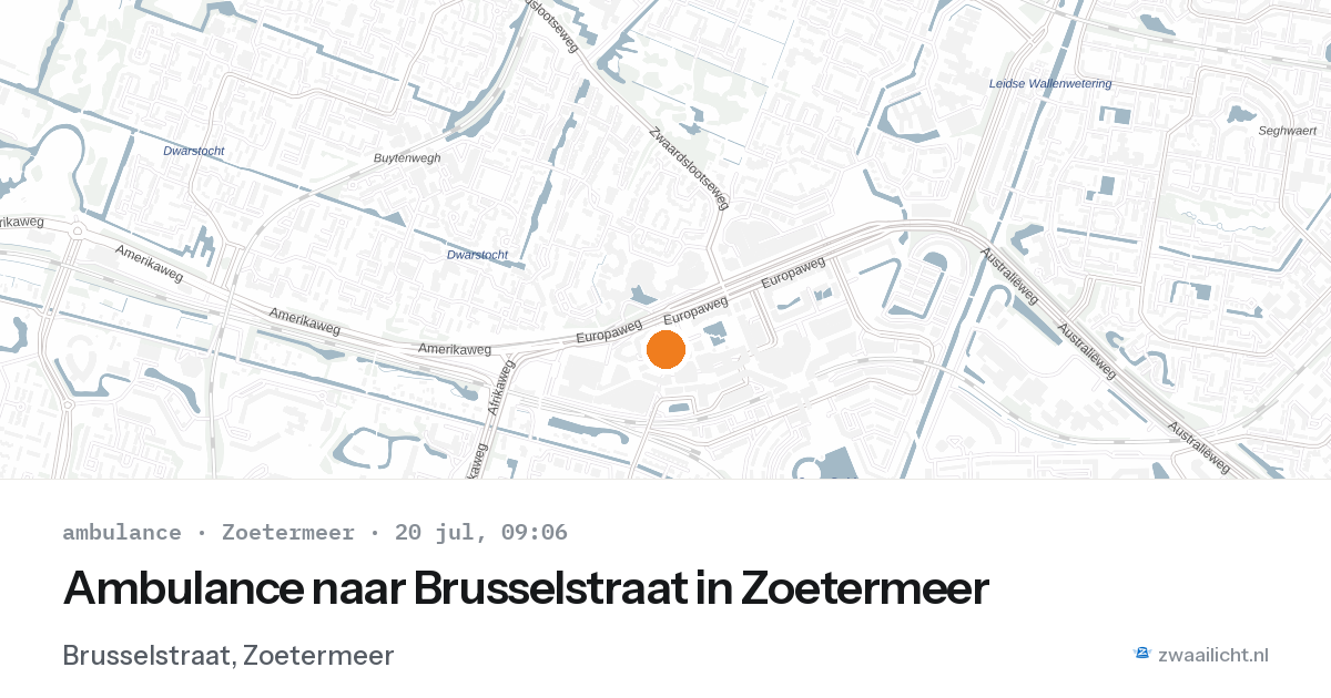 Ambulance naar Brusselstraat in Zoetermeer — 20 jul 2026
