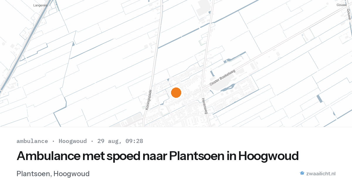 Ambulance met spoed naar Plantsoen in Hoogwoud — 29 aug 2026