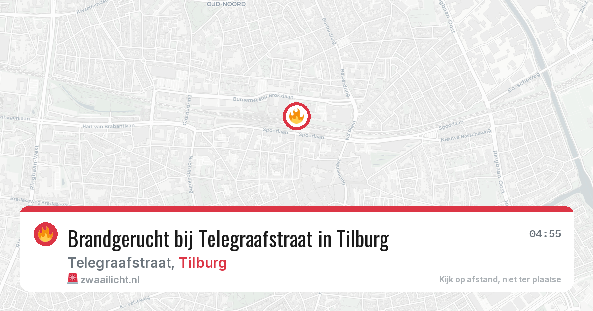 Brandgerucht bij Telegraafstraat in Tilburg — 3 aug 2026