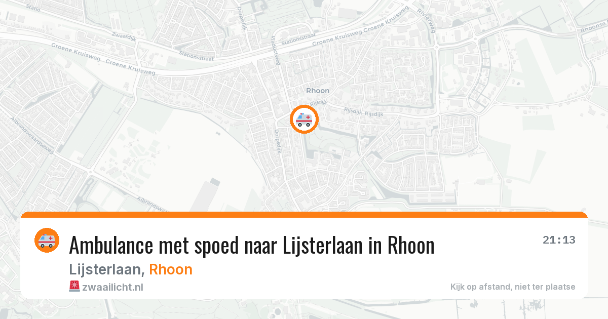 Ambulance met spoed naar Lijsterlaan in Rhoon — 21 mei 2026