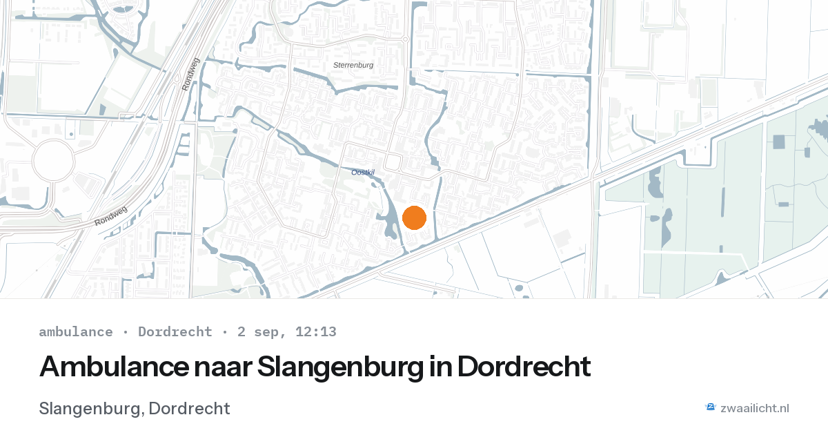 Ambulance naar Slangenburg in Dordrecht — 2 sep 2026