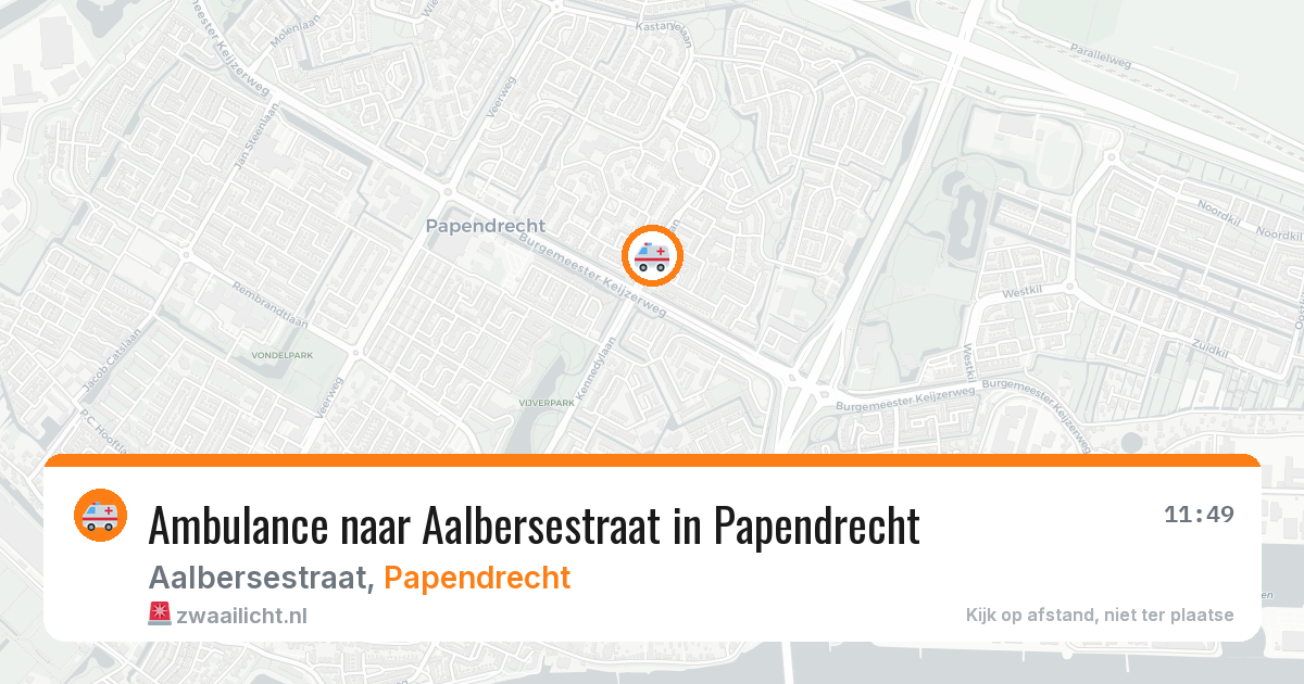 Ambulance naar Aalbersestraat in Papendrecht — 9 apr 2026
