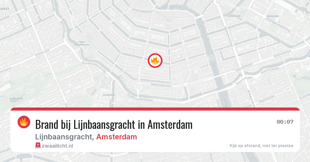 Brand bij Lijnbaansgracht in Amsterdam — 7 jul 2026