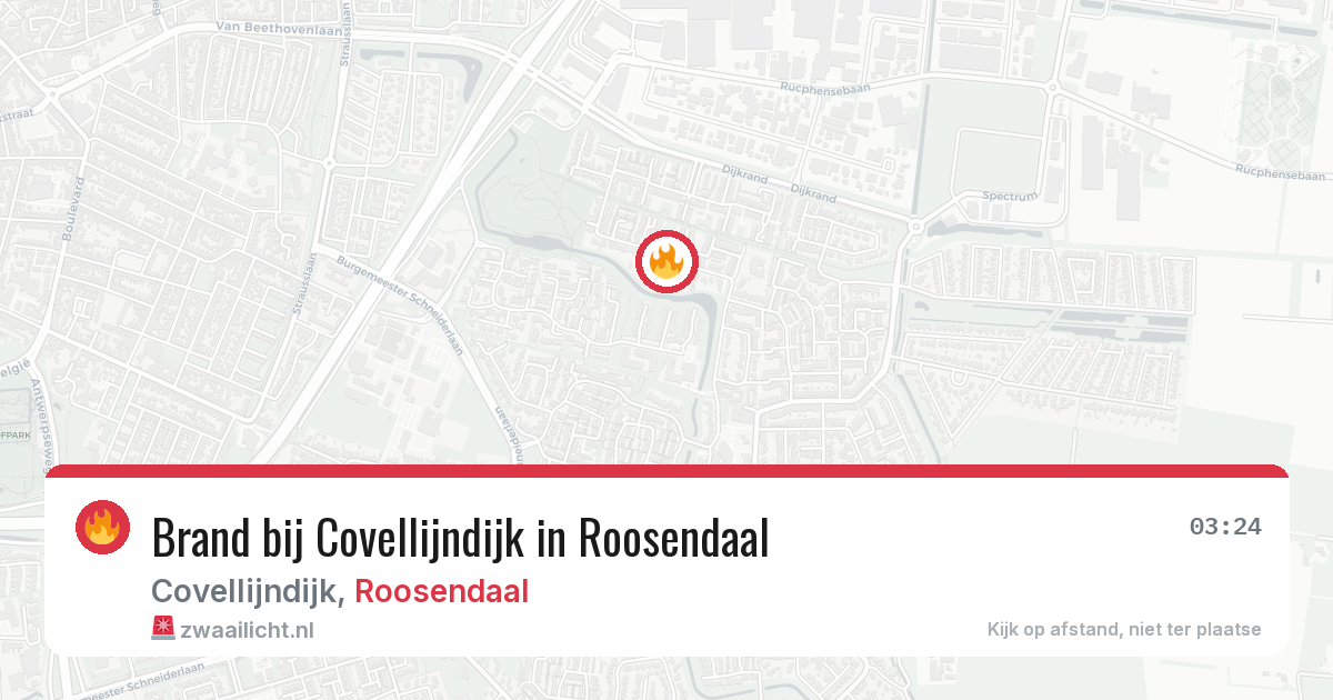 Brand bij Covellijndijk in Roosendaal — 28 jun 2026