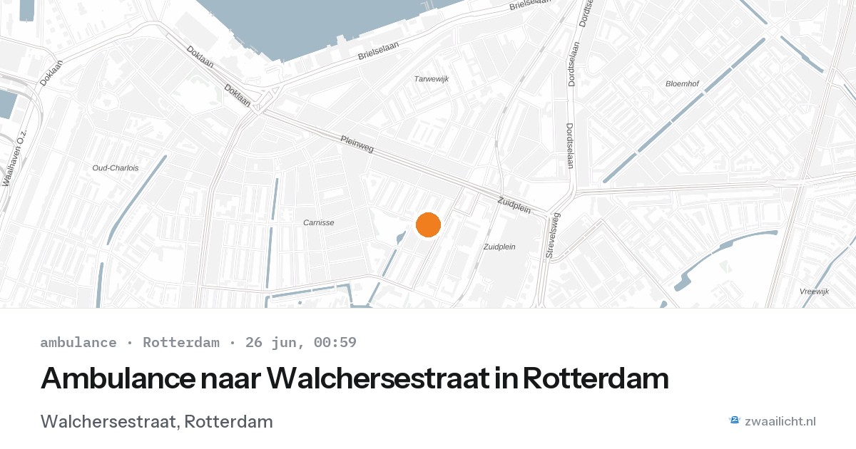 Ambulance naar Walchersestraat in Rotterdam — 25 jun 2026