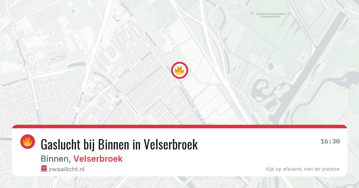 Gaslucht bij Binnen in Velserbroek — 23 jun 2026