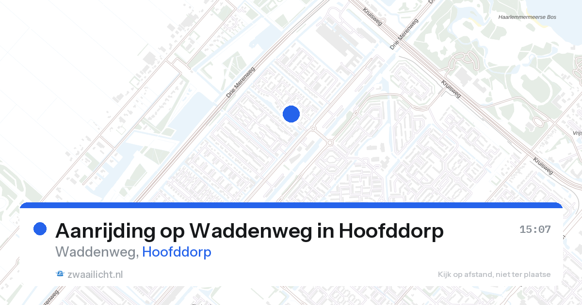 Aanrijding op Waddenweg in Hoofddorp — 28 aug 2026