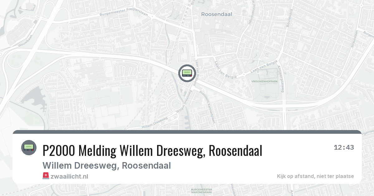 P2000 Melding Willem Dreesweg, Roosendaal — 29 mei 2026