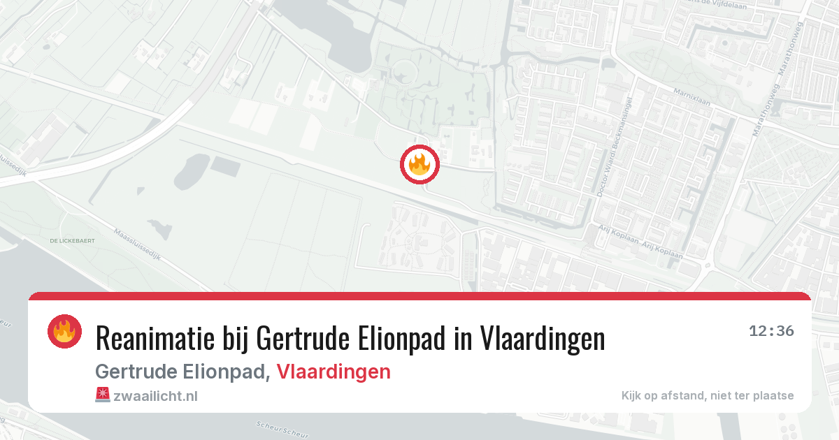 Reanimatie bij Gertrude Elionpad in Vlaardingen — 13 aug 2026