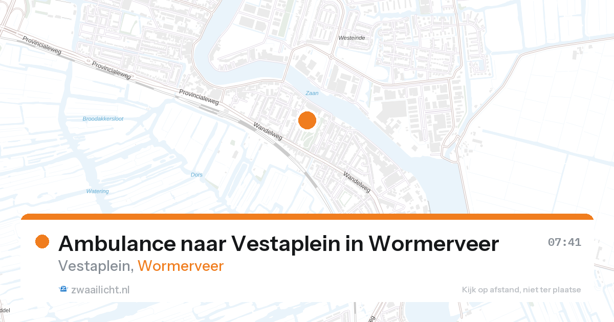Ambulance naar Vestaplein in Wormerveer — 15 jun 2026
