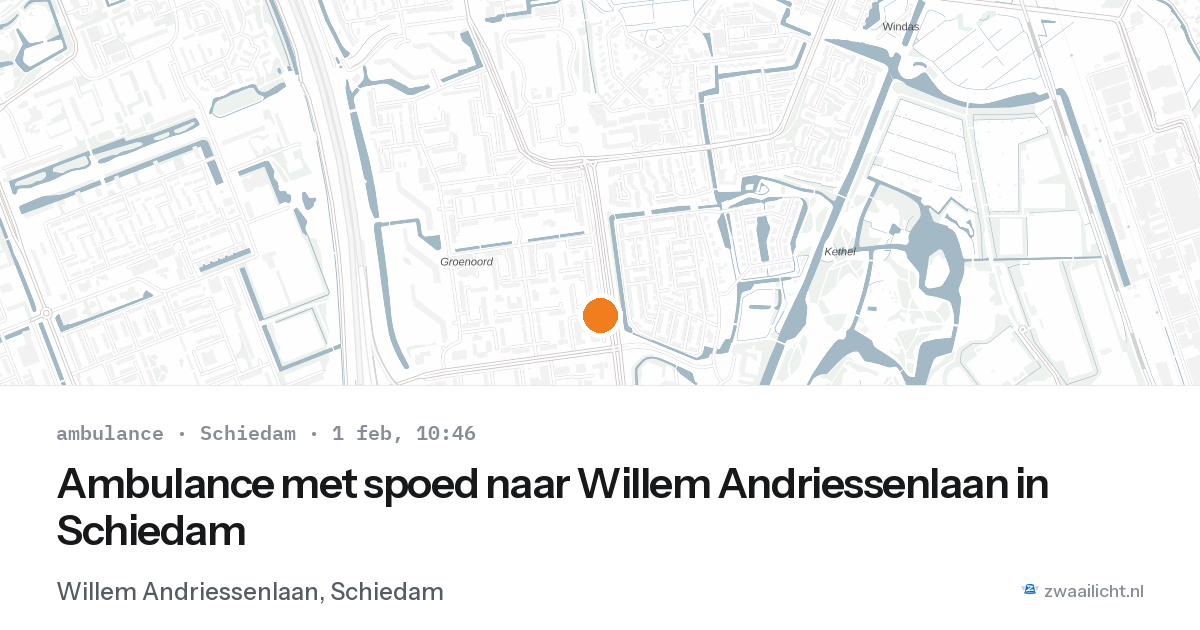 Ambulance met spoed naar Willem Andriessenlaan in Schiedam — 1 feb 2026
