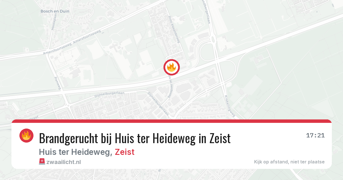 Brandgerucht bij Huis ter Heideweg in Zeist — 12 mei 2026